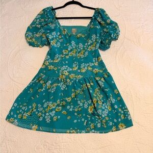 ASOS Floral Puff-Sleeve Mini Dress